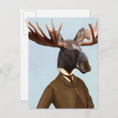 Elche im Anzug Portrait Postkarte (Vorne/Hinten)