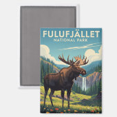 Elche im Fulufjället Nationalpark Schweden Reisen Magnet (Vorderseite/Rückseite)
