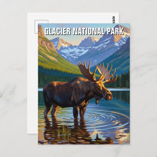 Elche im Glacier National Park Travel Postkarte (Vorne/Hinten)