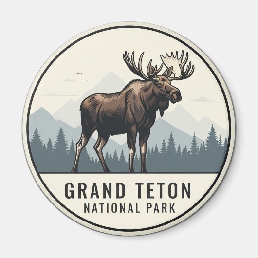 Elche im Grand Teton Nationalpark Magnet (Vorne)
