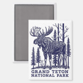 Elche im Grand Teton Nationalpark Magnet (Vorderseite/Rückseite)
