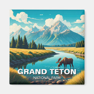 Elche im Grand Teton Nationalpark Magnet