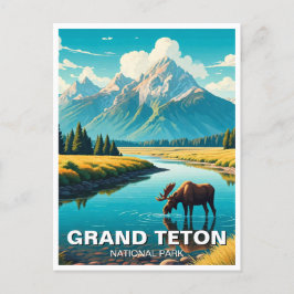 Elche im Grand Teton Nationalpark Postkarte