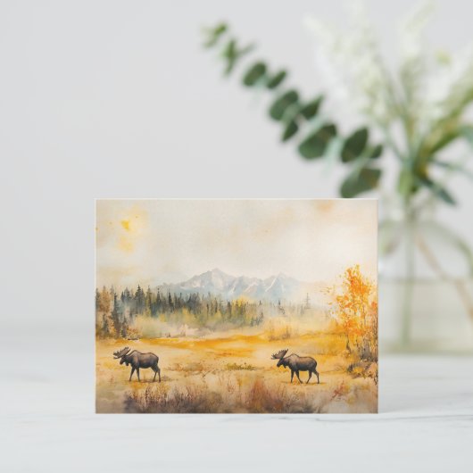 Elche im Herbst - Postkarte (Stehend Vorderseite)