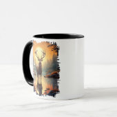 Elche im Herbst Wald Lake Reflection Tasse (Vorderseite Links)
