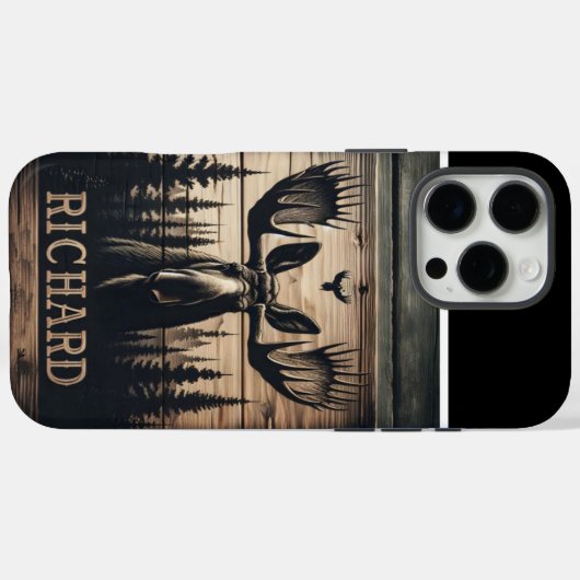 Elche im Holzschild Case-Mate iPhone Hülle (Rückseite (Horizontal))