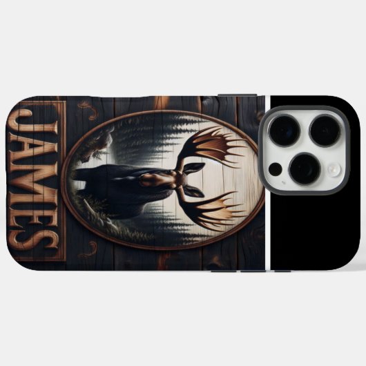 Elche im Holzschild Case-Mate iPhone Hülle (Rückseite (Horizontal))