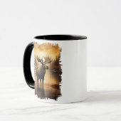 Elche im Misty Lake Reflection Tasse (Vorderseite Links)