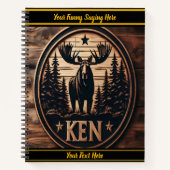 Elche im Morgengrauen, gerahmt von Pinien und Gipf Notizblock (Vorderseite)