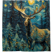 Elche im Pinienwald Van Gogh Duschvorhang (Vorderseite)