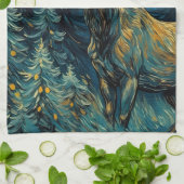 Elche im Pinienwald Van Gogh Geschirrtuch (Gefaltet)