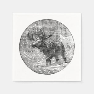 Elche im Schnee-Emblem Serviette