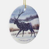 Elche im Schnee rund Keramikornament (Rechts)