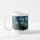 Elche im Schneewald Kaffeetasse (Links)