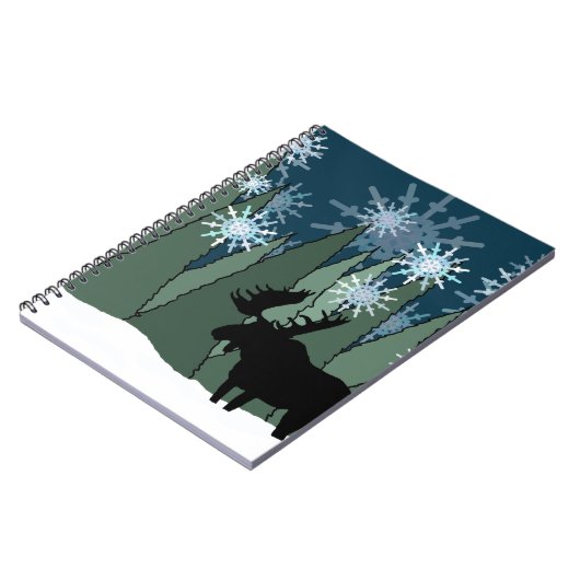 Elche im Snowflake-Wald Notizblock (Linke Seite)