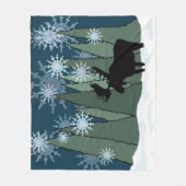 Elche im stillen Schneewald Fleecedecke (Vorderseite)