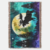 Elche im Wald Vollmond Decke (Vorderseite Vertikal)