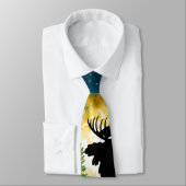 Elche im Wald Vollmond Krawatte (Gebunden)