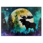 Elche im Wald Vollmond Schneidebrett (Vorderseite)