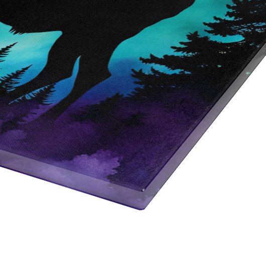 Elche im Wald Vollmond Schneidebrett (Ecke)