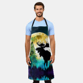 Elche im Wald Vollmond Schürze (Getragen)