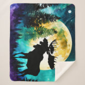 Elche im Wald Vollmond Sherpadecke (Vorderseite)