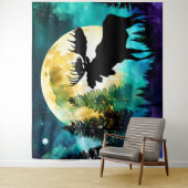 Elche im Wald Vollmond Wandteppich (Beispiel)