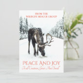 Elche im Winter Schnee Wildlife Rescue Weihnachten (Stehend Vorderseite)