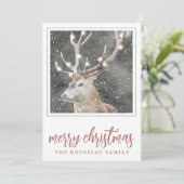 Elche im Winter Snow-Urlaubskarte Feiertagskarte (Stehend Vorderseite)