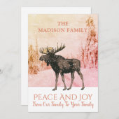 Elche im Winter Weihnachtskarte Feiertagskarte (Vorne/Hinten)