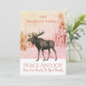 Elche im Winter Weihnachtskarte Feiertagskarte (Stehend Vorderseite)