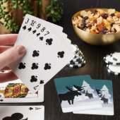 Elche im Winterschnee Spielkarten (In Situ)