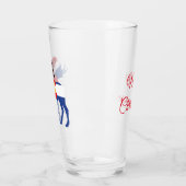 Elche in Colorado Flag mit Weihnachtsmannmütze Glas (Links)