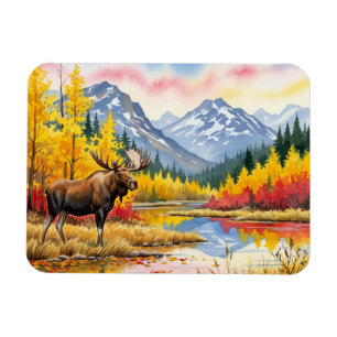 Elche in Denali-Nationalpark Alaska Vintage Magnet