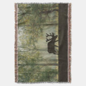 Elche in der Waldillustration Decke (Vorderseite Vertikal)