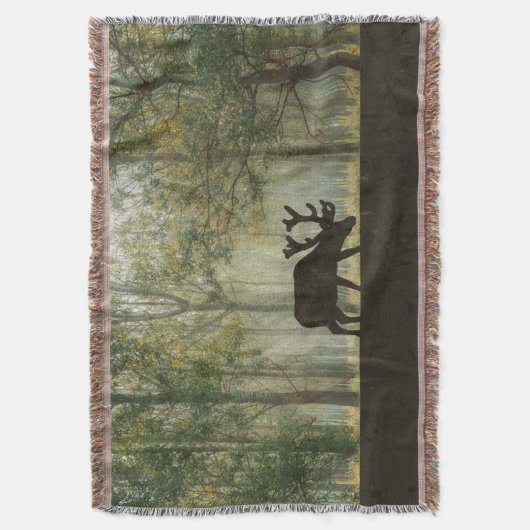 Elche in der Waldillustration Decke (Vorderseite Vertikal)
