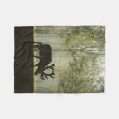 Elche in der Waldillustration Fleecedecke (Vorderseite (Horizontal))