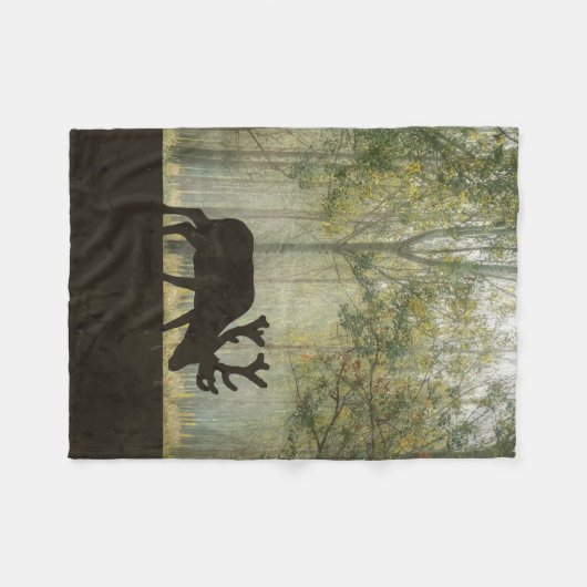 Elche in der Waldillustration Fleecedecke (Vorderseite (Horizontal))