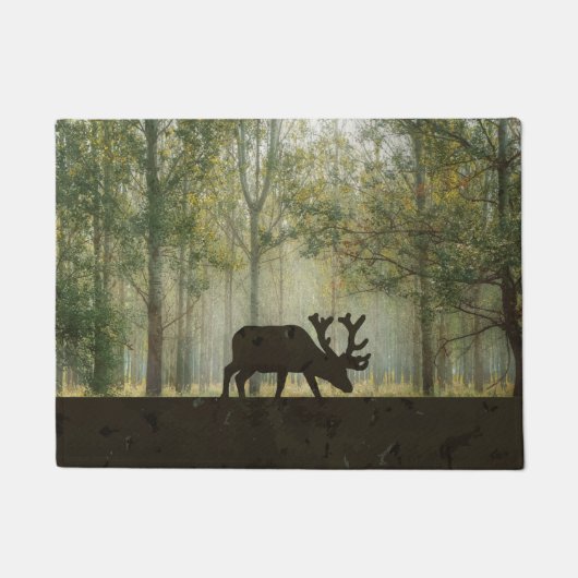 Elche in der Waldillustration Fußmatte (Vorderseite)