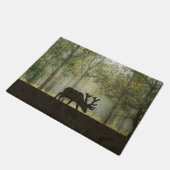Elche in der Waldillustration Fußmatte (Schrägansicht)