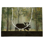 Elche in der Waldillustration Große Geschenktüte (Vorderseite)
