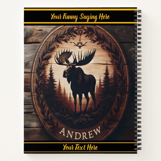 Elche in einem duskischen Wald Notizblock (Rückseite)