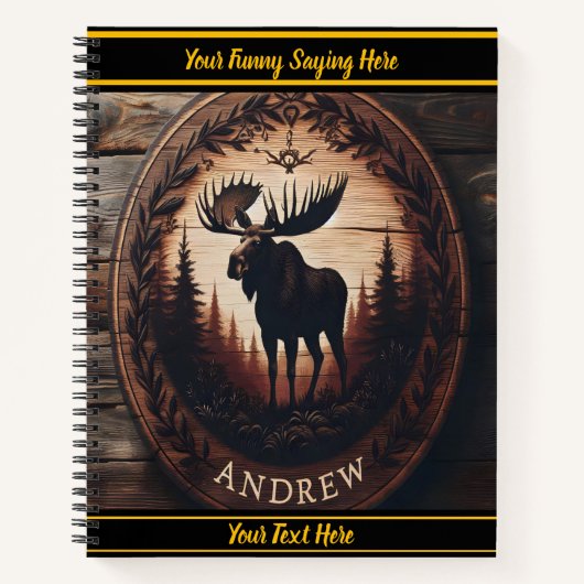 Elche in einem duskischen Wald Notizblock (Vorderseite)