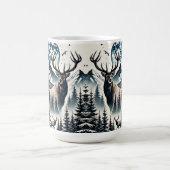 Elche in einem Mystischen Wald unter einem Mondlic Kaffeetasse (Mittel)