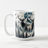 Elche in einem Mystischen Wald unter einem Mondlic Kaffeetasse (Links)