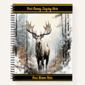 Elche in einem schneebedeckten Dämmerwald Notizblock (Vorderseite)