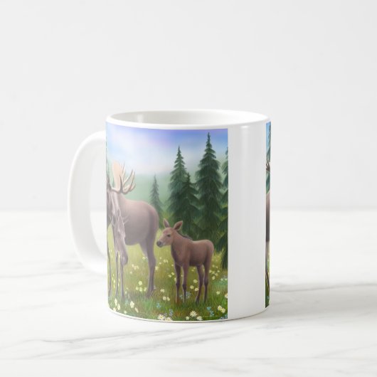 Elche in einer NordwaldTasse Kaffeetasse (Vorderseite Links)