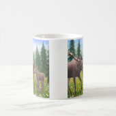 Elche in einer NordwaldTasse Kaffeetasse (Mittel)