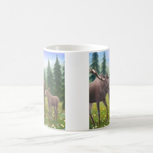 Elche in einer NordwaldTasse Kaffeetasse (Mittel)