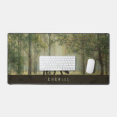 Elche in Forest Illustration Personalisiert Schreibtischunterlage (Tastatur & Maus)